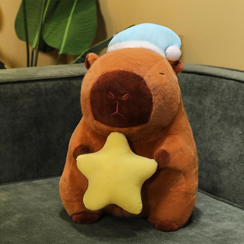 Moon Cute Star Sleeping Hat Capybara Cartoon Plush Toy For Children Gift