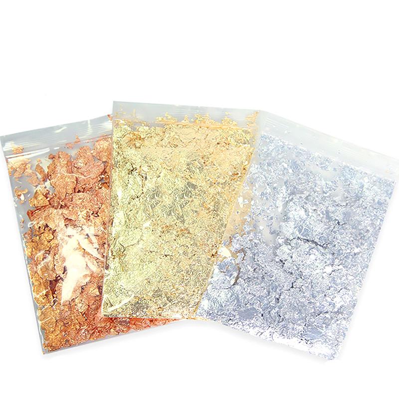 3g украшения конфетти золото серебро украшения сусальное золото хлопья материалы для рисования фольга бумага