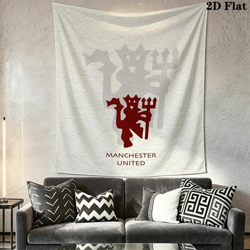 Manchester Unitedaa Wall Tapestry Aesthetic Wall Hanging Printed Fabric Blanket Decorative Tapestries for Bedroom Living Room Home Decor