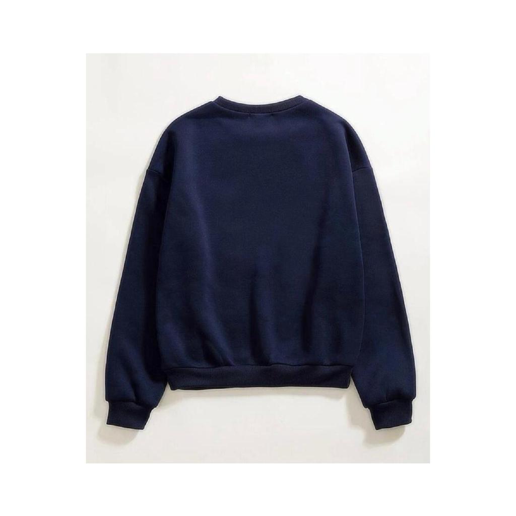 Unisex Navy Blue Brooklyn Crocodile Printed Oversize Sweatshirt