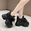 Модные весенние женские повседневные кроссовки на нескользящей платформе 10 см, осенние спортивные кожаные туфли на высоком каблуке, дышащие кроссовки на толстой подошве