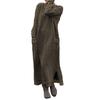 Tambov Autumn Winter Long Sleeve Lacework Hem Plus Size Knit Maxi Dress