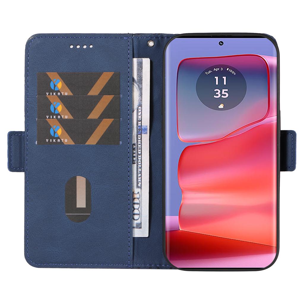 Чехол для Motorola Edge 50 Pro 5G из ромбовидной кожи с эффектом сращивания