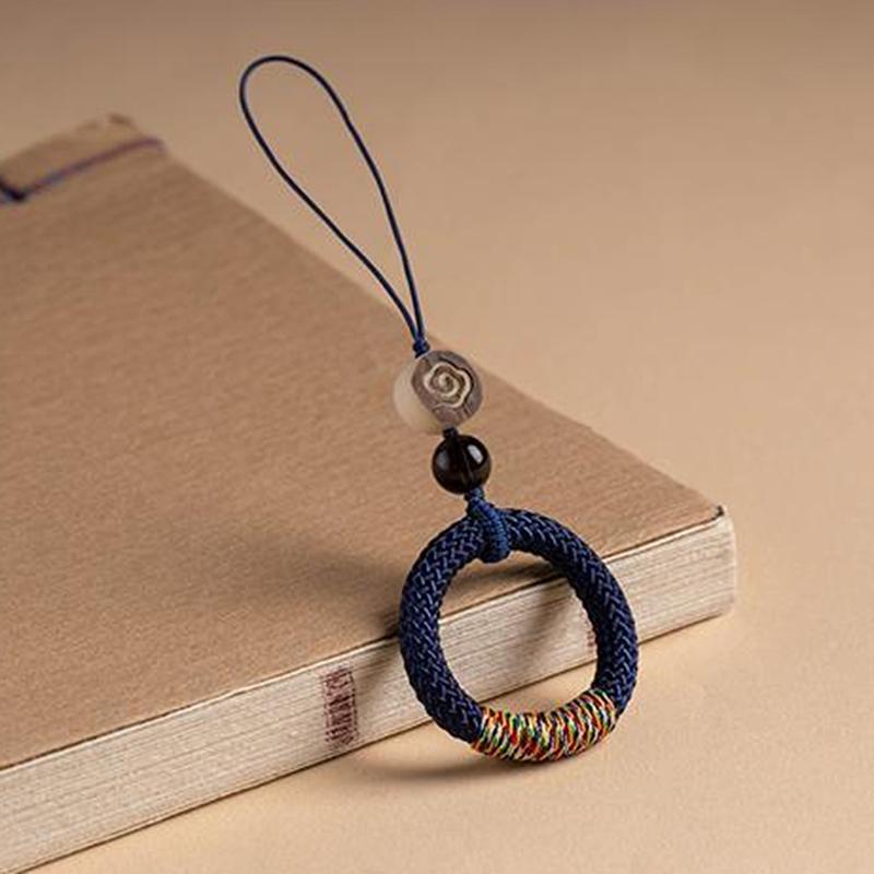 Шарм на запястье для телефона в китайском стиле, ремешок, брелок для пальца для мобильного телефона, ручной работы, с кольцом-пряжкой, подвеска с облачным узором