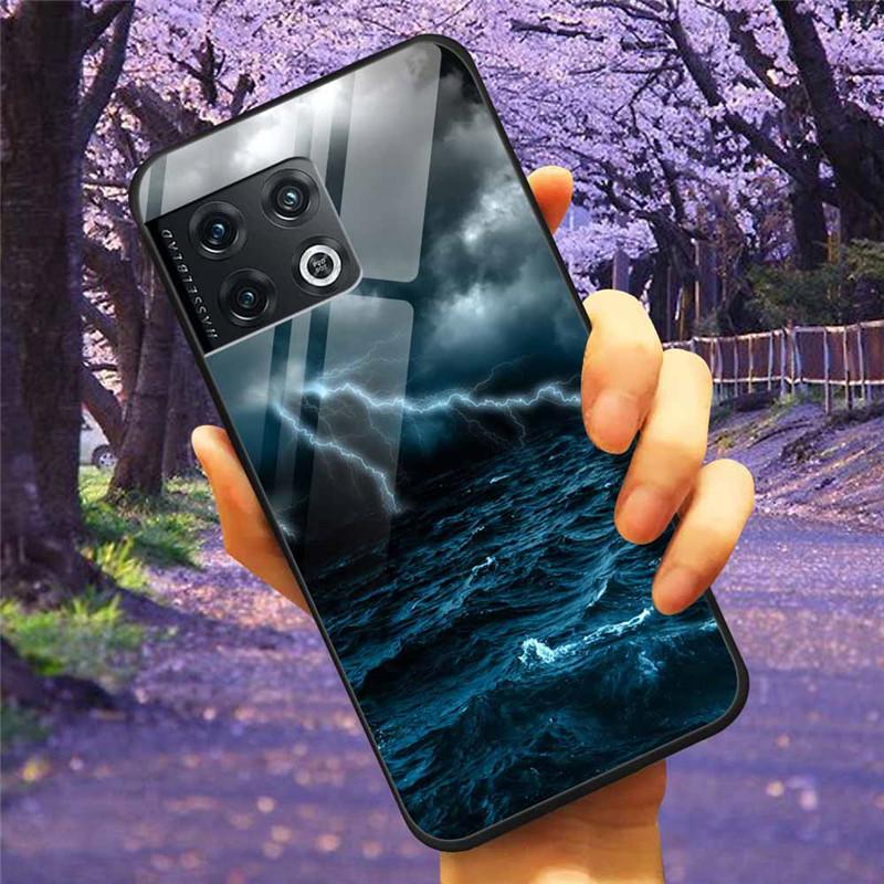 For OnePlus 10 Pro 5G Case 6.7'' Tempered Glass Starry Marble Hard Back Cover for One Plus 10Pro Funda Capa Oneplus10pro Coque