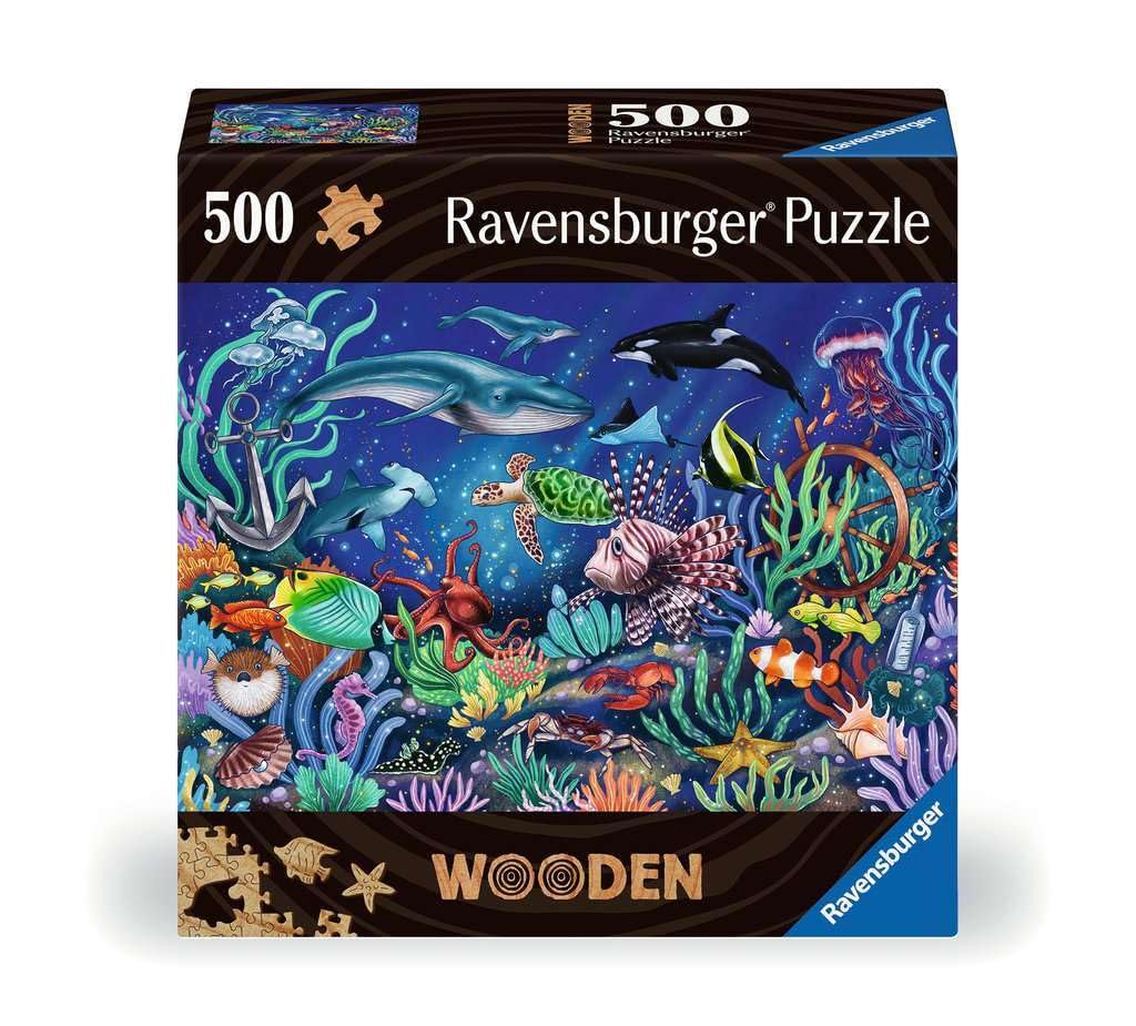 Пазл Ravensburger Деревянный пазл Подводный мир 500 деталей Готовый 40x27 см Артикул 17515 4 Подарок - - - - Размер - Пазл-цифра,