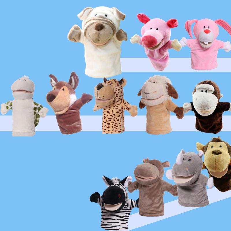 Набор пальчиковых кукол-животных для интерактивного рассказывания историй с волком, кроликом, обезьяной и крокодилом