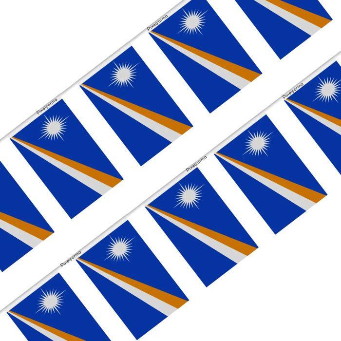 Guirlande Drapeau - Îles Marshall - 20 pièces - 14 x 21 cm - Polyester - Extérieur