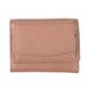 Мини-кошелек женский Lizdays из натуральной кожи с отделениями для карт, тройного сложения (Лососевый розовый)