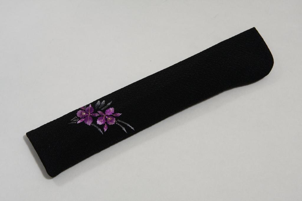 Киотский веер ручной работы от Kyoto, черный веерный пакет, бумажная коробка, в комплекте [Hasegawa] «Kikyou» - двусторонний узор, мастера, веер, вышитый, в комплекте,