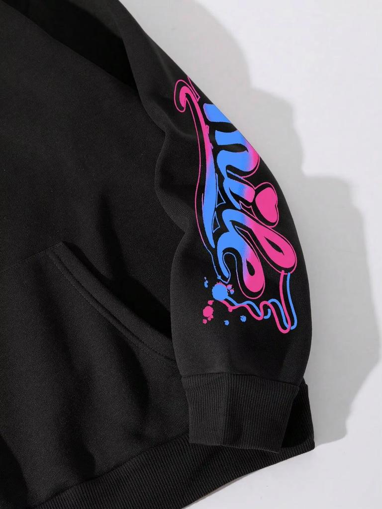 Hot Happy Day Graffiti Print Hoodie Street Hip Hop Hoody Women Men Fashion Crewneck Versatile Hoodies Vintage Oversize Clothes