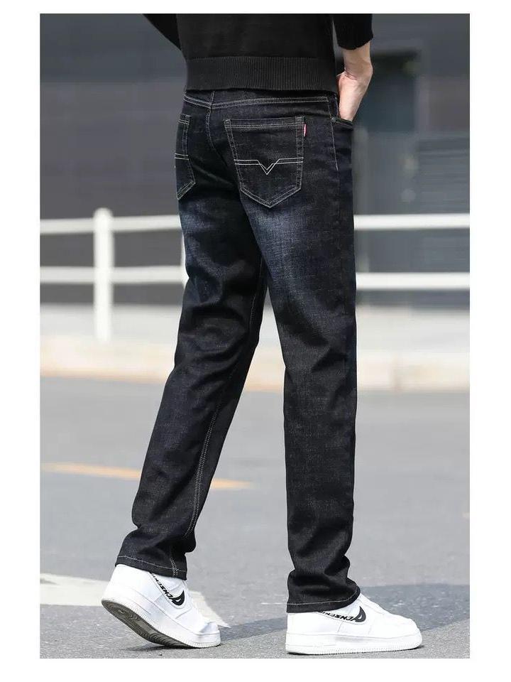 Мужские универсальные джинсы свободного кроя из эластичного денима — тренд весны/лета, большой размер, прямые рабочие брюки