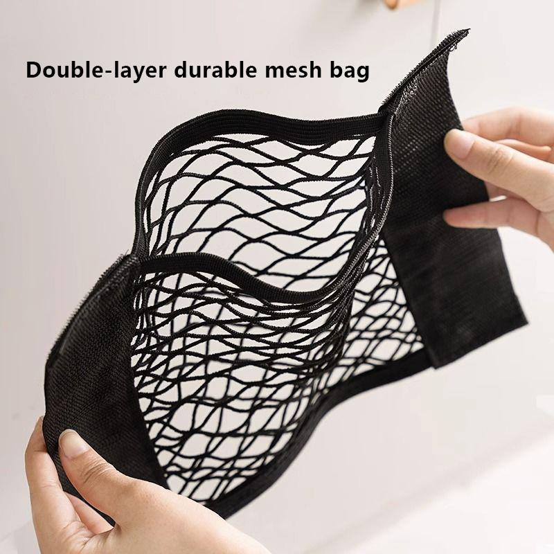 Сетчатый карман для хранения вещей, домашний кухонный шкаф, дверца, клейкая сумка для мелочей, эластичный карман с нейлоновой застежкой, автомобильный органайзер