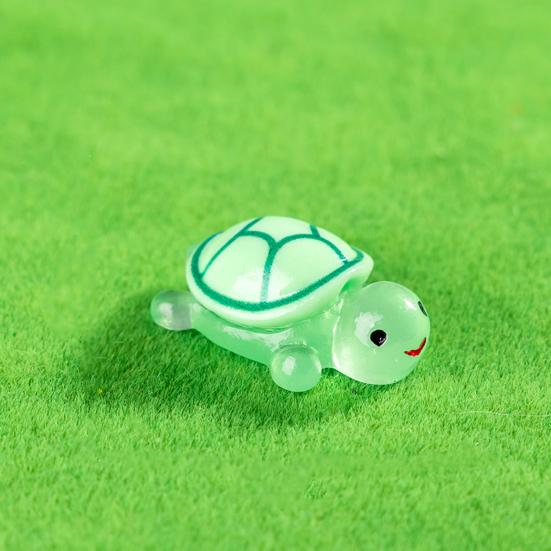 24 шт. Фигурки черепах, светящиеся смоляные украшения в виде черепах, светящиеся в темноте миниатюры черепах для волшебного сада, поделки своими руками, мох, микроландшафтное украшение