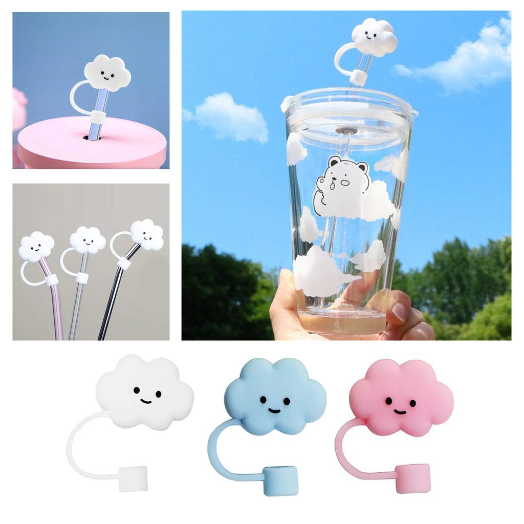 1Pcs Straw Tips Cover Straw Covers Cap For Reusable Straws Cloud Shape Straw Protector