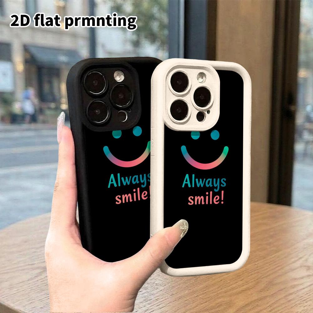 Phone Case: 2D flat, suitable for iPhone 18 17 16 15 14 13 12 Pro, gradient neon smiley, perfect Christmas and Halloween holiday gift