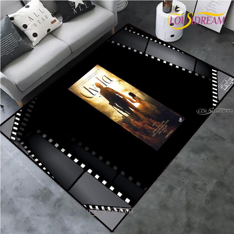 Коврик-хлопушка для киноночи, ковер для домашнего кинотеатра, ковры с киноискусством, ковер для кинотеатра, нескользящее украшение для дома для спальни, гостиной, игровой комнаты