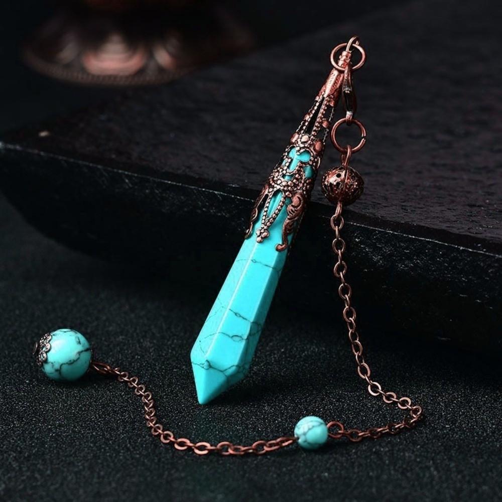 Energy Natural Crystal Pendulums Hexagon Cone Witch Spiritual Pendulos  Jewelry Gift