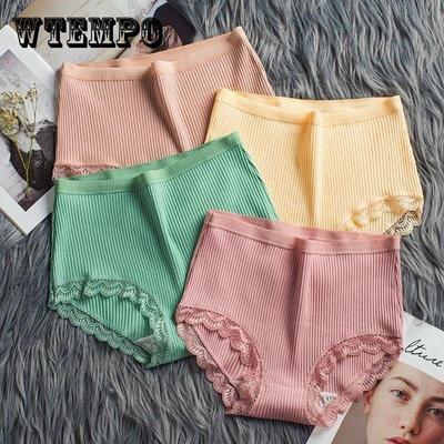4 комплекта женских трусиков с высокой талией, антибактериальные сексуальные трусы из чистого хлопка, трусики для живота и бедер