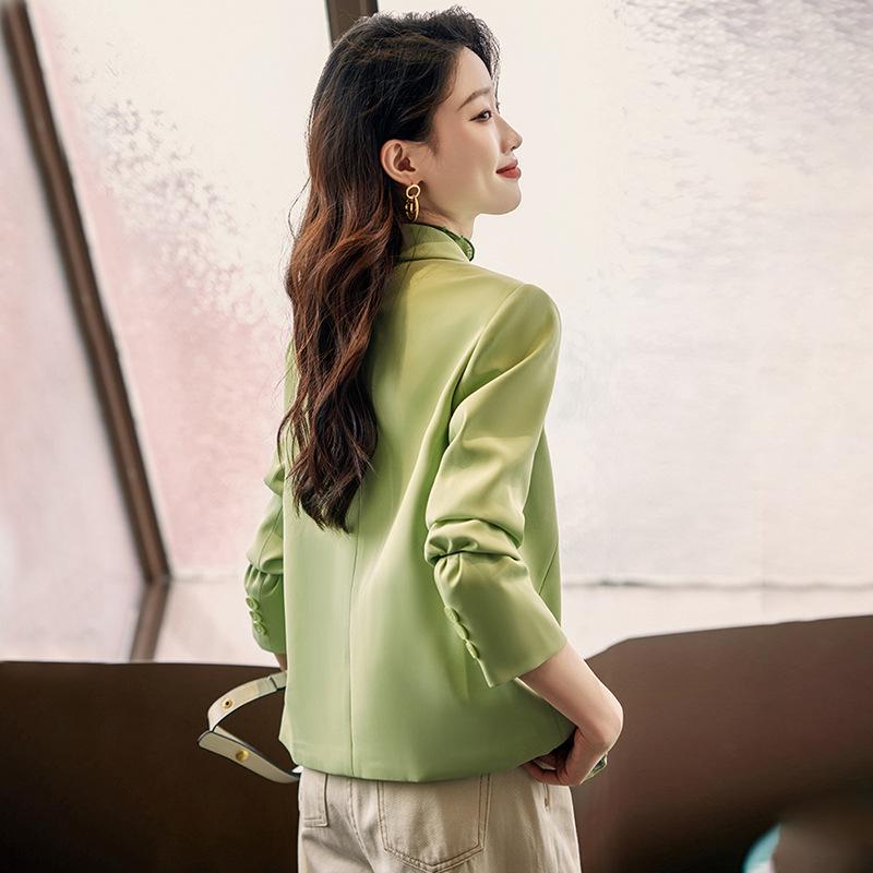 Кофейный маленький пиджак для женщин зимой новый стиль маленький тонкий профессиональный пригородный костюм верх