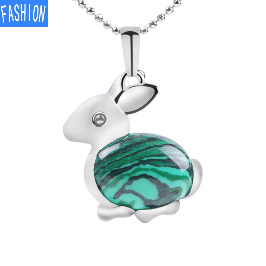 Ожерелье с подвеской из натурального камня серии Lovely Animal из натурального хрусталя и кролика