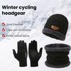 1 Set Men Winter Hat Scarf Gloves Set Thick Knitted Soft Warm Elastic Colorful Ear Protection Five Fingers Windproof Winter Outdoor Cycling