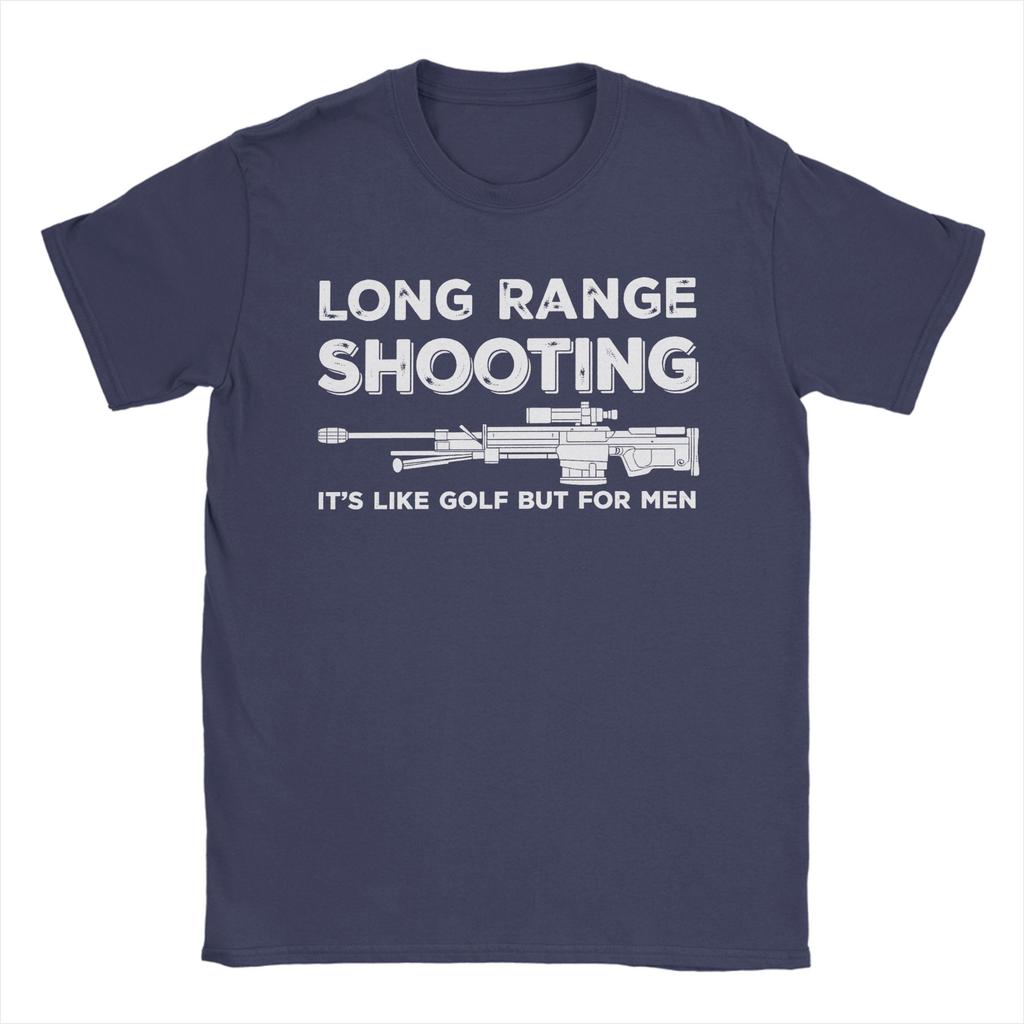 Long Range shooting it's like golf but for Unisex T Shirt Unisex's Pure Cotton Funny T-Shirt Round Collar Tee Shirt Short Sleeve Tops