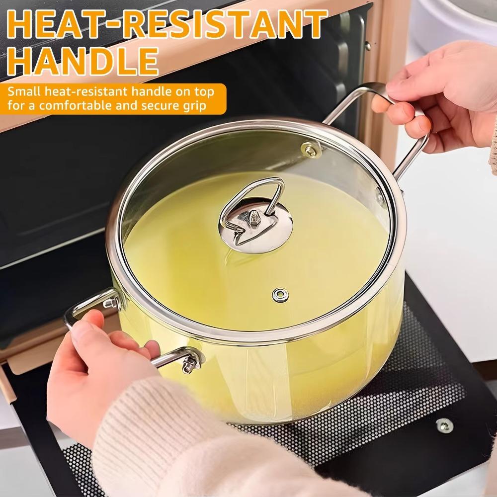 Heat Resistant Clear Cooking Pot Stainless Steel Glass Soup Pot Kitchen Cooking Tools