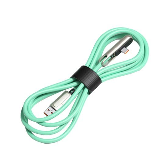 Быстрозарядный USB-C кабель 240 Вт со складной подставкой для телефона, двойная головка USB-A и USB-C, быстрое зарядное устройство, силиконовый, не запутывающийся, шнур для зарядки с передачей данных 480 Мбит/с