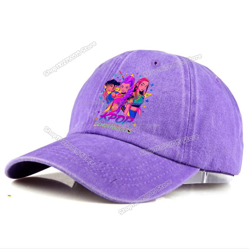 Perfect KPop Demon Hunters Retro Washed Baseball Caps for Women Girl Snapback Sunhats Outdoor Travel Sunshade Peak Cap Hip Hop Dad Hat