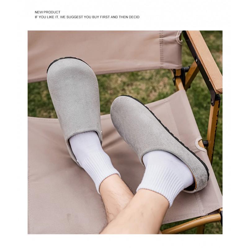 Mens Loafer-Style Slip-On Mule Shoes Casual Office Wear Retro Flat Footwear