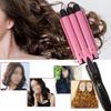 Турмалиновые керамические регулируемые по температуре тройные щипцы для завивки волос, щипцы для завивки волос, инструмент для укладки