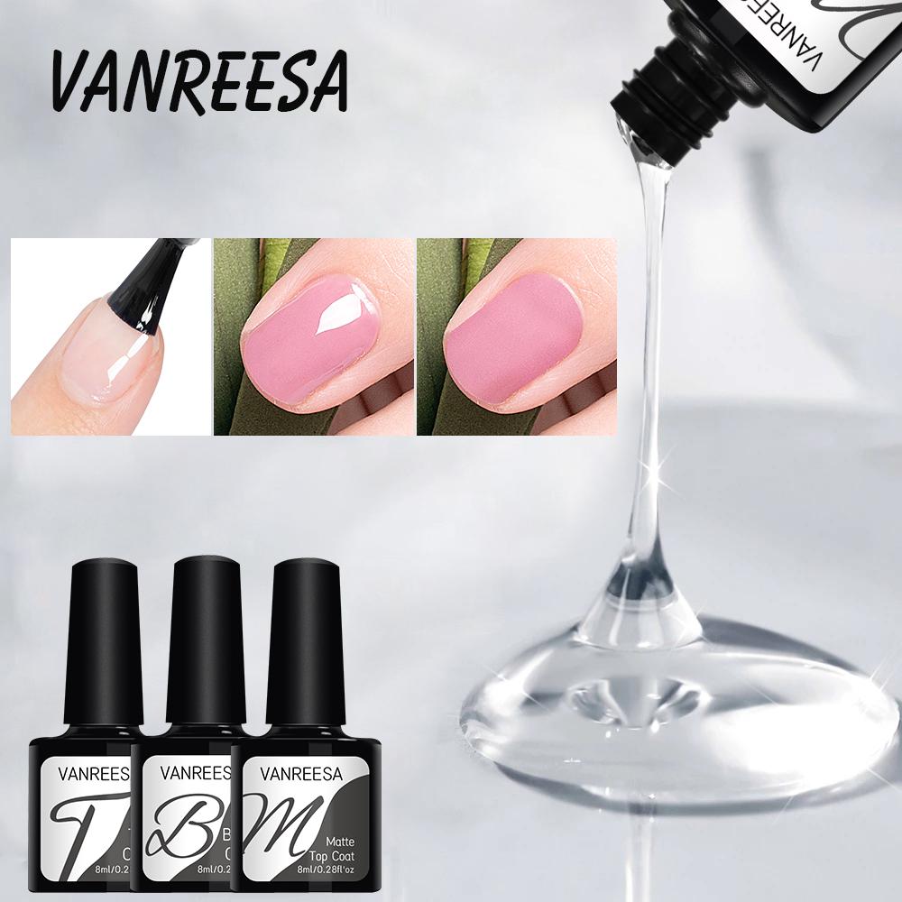 VANREESA Набор гелей для ногтей, 6 цветов, гель-лак для ногтей, замачиваемый гель с матовым базовым верхним слоем, набор для дизайна ногтей