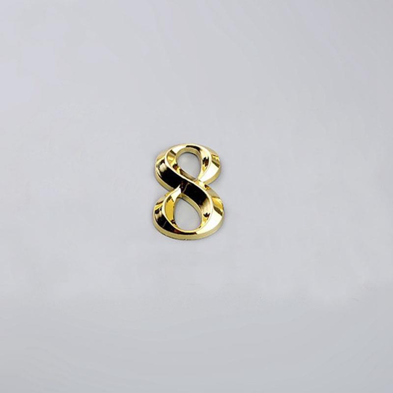 House Number Stickers 3D Self Adhesive Door Plate Sign Digits Apartment Hotel Office Door Address ABS Plastic Label 5cm Silver