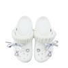 Crocs Классический Платформенный Клог из ЭВА с Бантом в Стиле Campus, Дырявая Обувь, Унисекс, Белый