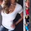 Summer Women Fashion Tee O-Neck Cotton T Shirts Plus Size Short Sleeve Shirts Pure Color Ladies Ladies Clothes