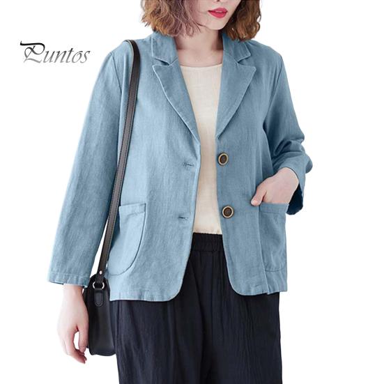 Костюм осень-весна, пальто с отложным воротником, свободный кардиган с длинными рукавами, однотонный, с двумя пуговицами, повседневная куртка