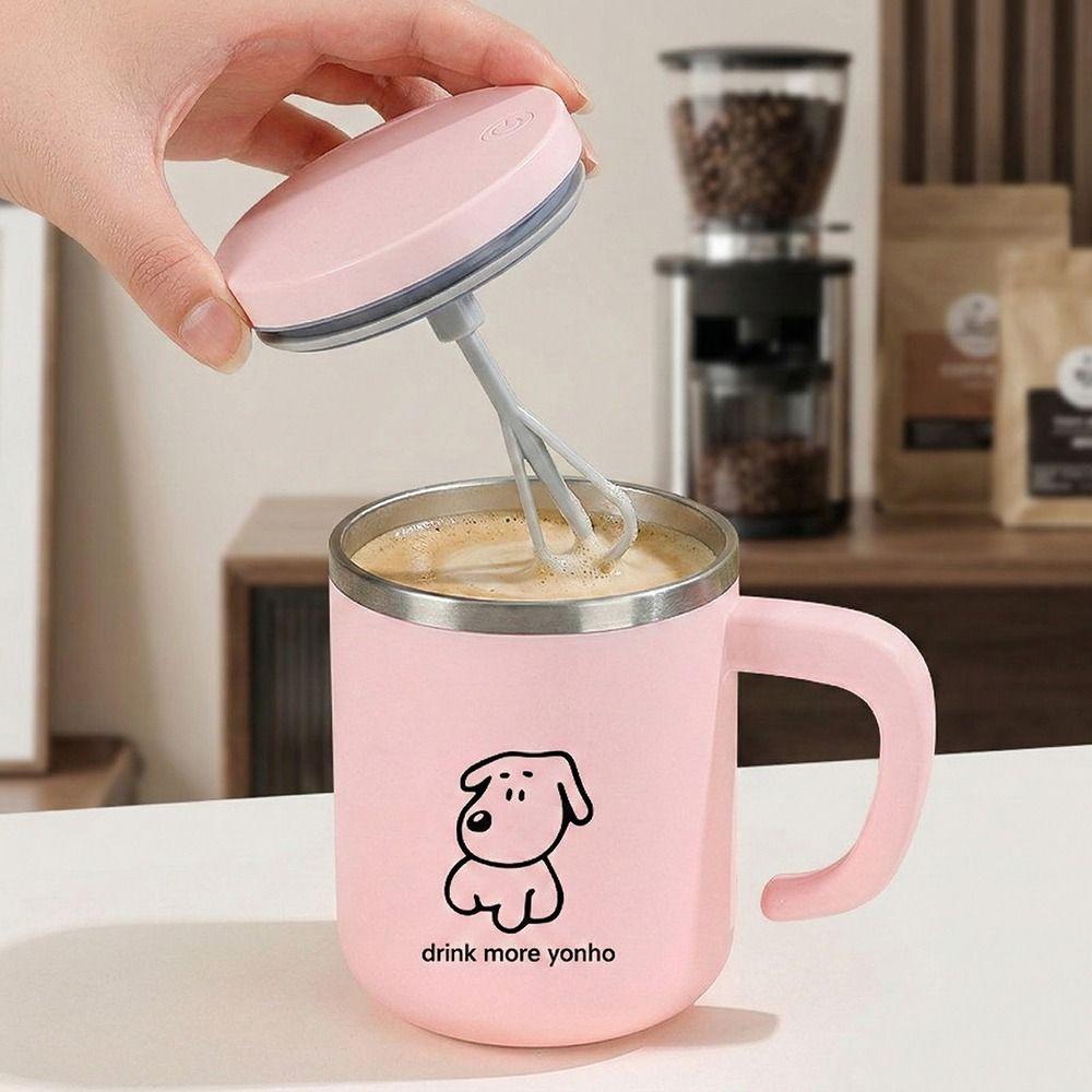 Detachable Design Automatic Stirring Cup Stirring Lid Electric Drink Mixer Office Use