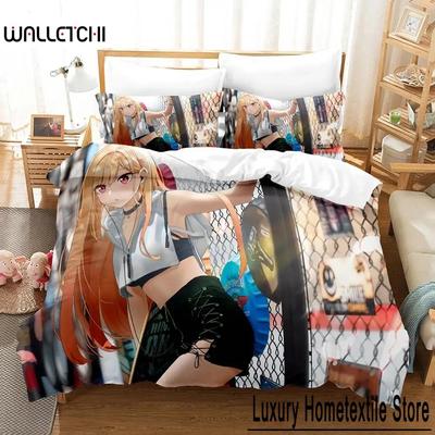 Новый комплект постельного белья Marin Kitagawa Single Twin Full Queen King Size для взрослых и детей, пододеяльник, наборы с 3D-принтом, аниме-кровать