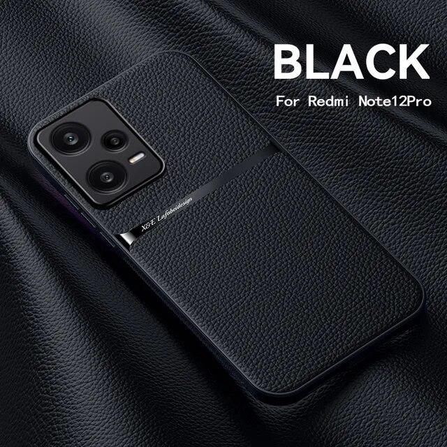 Для Xiaomi Redmi Note 13 Pro Plus автомобильный магнитный держатель силиконовый чехол для Redmi Note 12 Note 11 ProPlus 10S 9S кожаная текстура противоударная задняя крышка