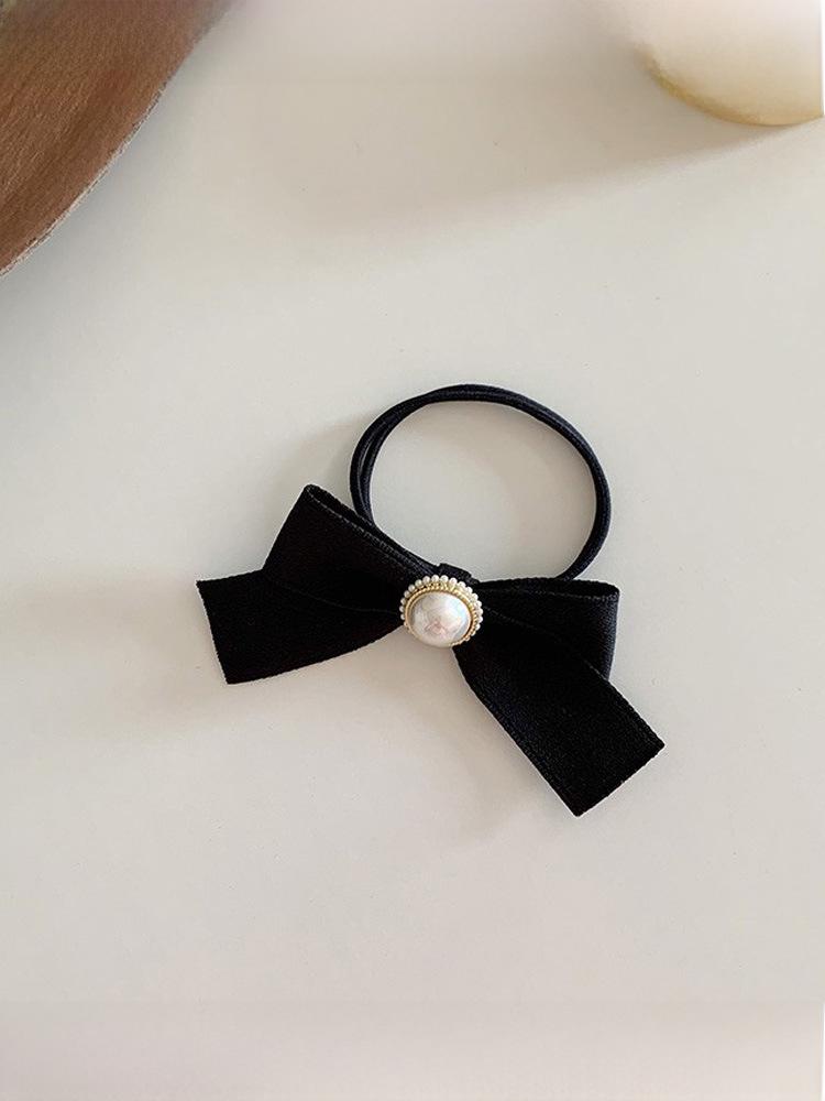Модная повязка на голову с бантом и жемчугом – корейский черный французский стиль