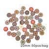 Деревянные диски с цветочным принтом - Классические европейские ретро-пуговицы для самостоятельного декора - Разноцветные принадлежности для творчества