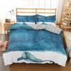 Dolphin Duvet Cover Set 3D Fish In Blue Sea Cute Animals Queen King Twin Full Size Bedding Set For Kids Boy Girl Comforter Cover