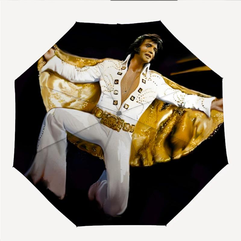 Elvis Fashionable Automatic Opening/Closing Folding Umbrella. Portable and Foldable, Ideal for Gift, Travel, and Daily Use.