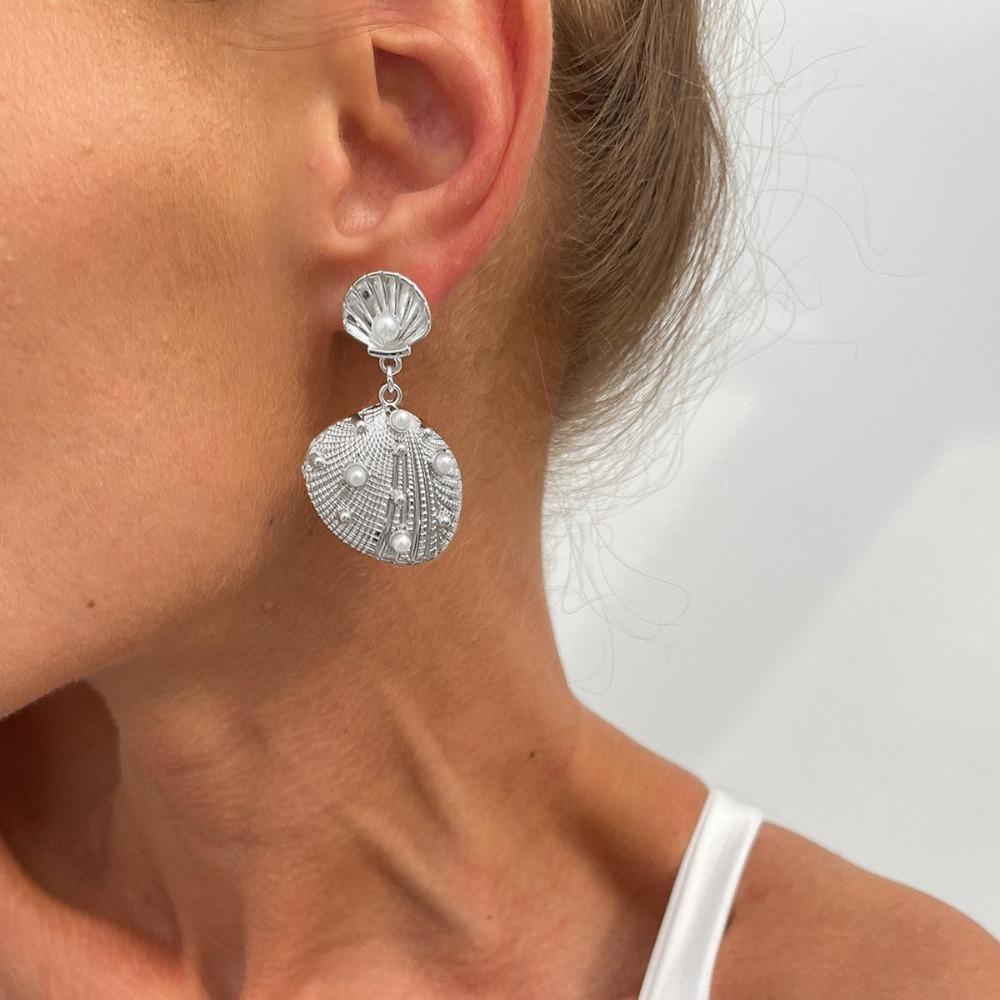 Bohemian Shell Drop Earrings Conch Starfish Pendant Earrings Fashion Starfish Stud Earrings Gift