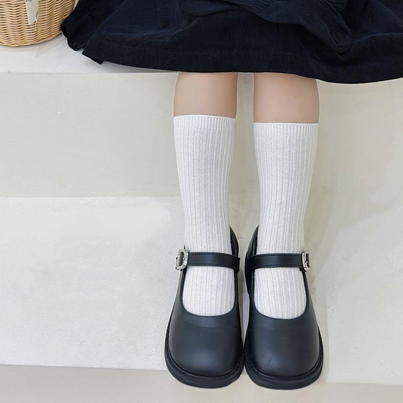 Детские носки, 5 пар однотонных детских носков средней длины