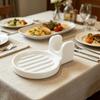 5pcs Round Draining Sink with Dual Curved Ears to Support Spatulas and Soup Ladles.Water-collecting Groove Facilitates the Gathering of Broth and Soup
