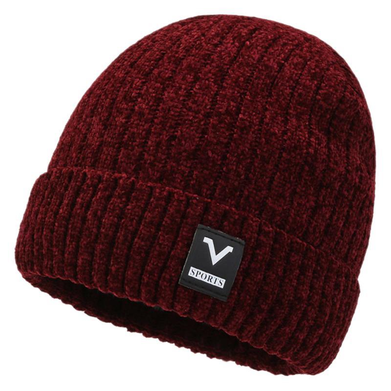 Шапка мужская зимняя бархатная утепленная шерстяная шапка из утолщенной синели для сохранения тепла зимняя велосипедная ветрозащитная вязаная шапка холодная шапка