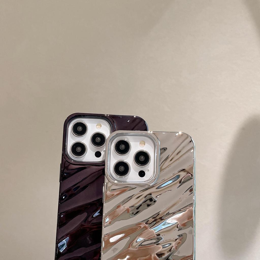 3D Гальванизированный Чехол с Текстурой Морщин для iPhone 16 Pro Max, Совместим с Apple 15/14/13, Премиальное Ощущение