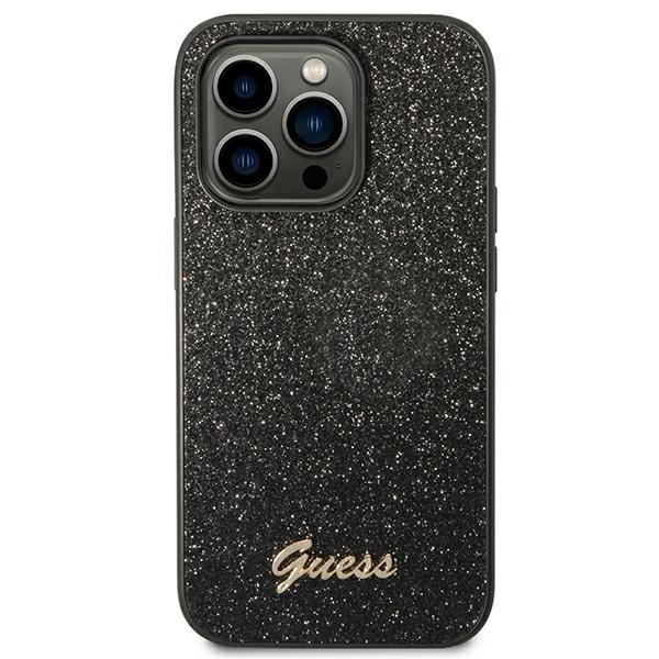 Guess Guhcp14Lhggshk Iphone 14 Pro 6.1 Black/Black Hard Case Glitter Script